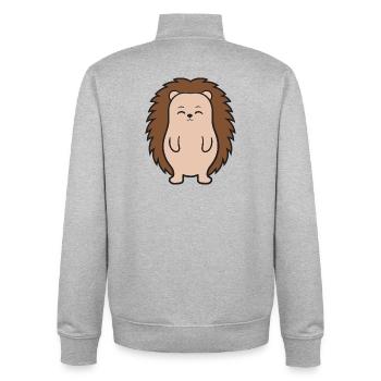 Igel - Unisex Organic Zip Sweatshirt von Stanley/Stella - Grau meliert - Hinten - AI Model Male 185 light (185cm)