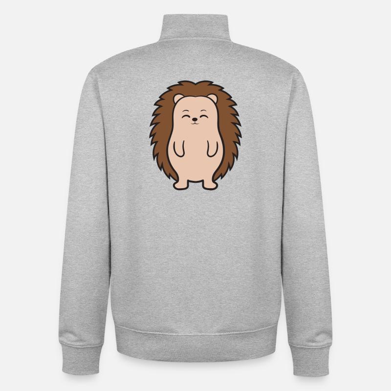 Igel - Unisex Organic Zip Sweatshirt von Stanley/Stella - Grau meliert