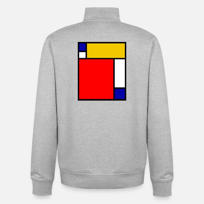 Mondrian 4 - Sweat zippé unisexe en coton bio Stanley/Stella - gris chiné