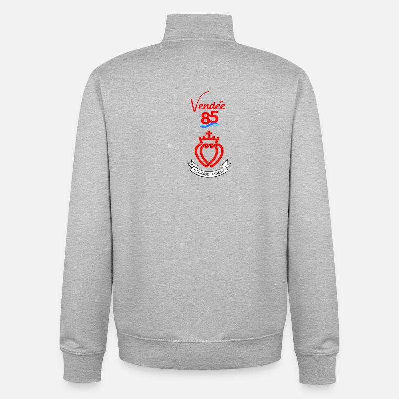 vendée - Sweat zippé unisexe en coton bio Stanley/Stella - gris chiné