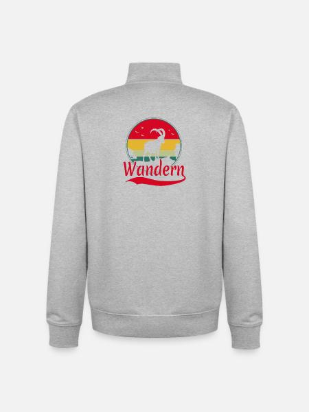 Wandern Steinbock Berge Alpen - Unisex Organic Zip Sweatshirt von Stanley/Stella - Grau meliert