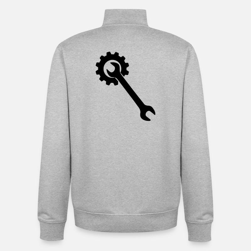 Outil de clé - Sweat zippé unisexe en coton bio Stanley/Stella - gris chiné