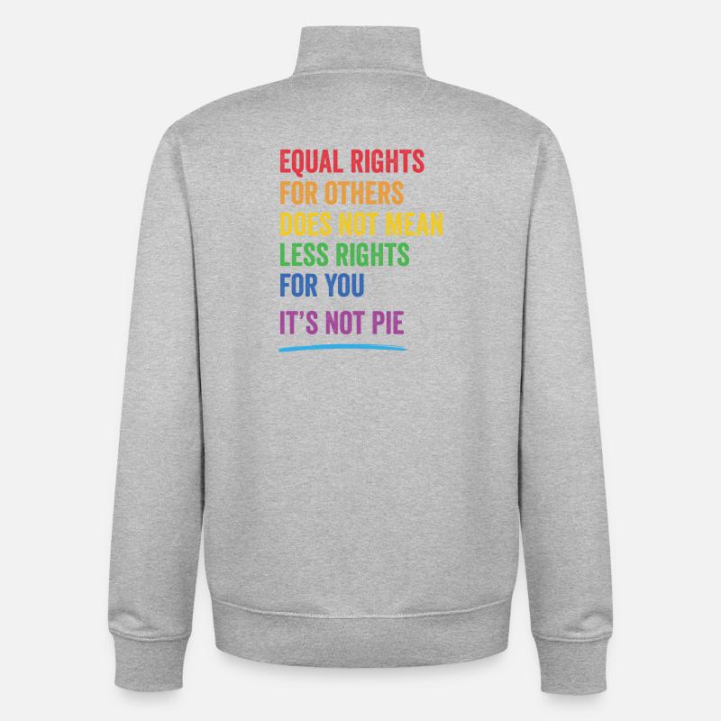 LGBT - Égalité des droits pour autrui - Sweat zippé unisexe en coton bio Stanley/Stella - gris chiné