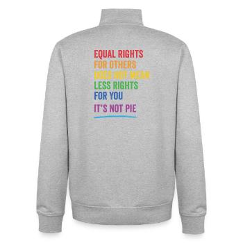 LGBT - Equal Rights For Others - Unisex Organic Zip Sweatshirt by Stanley/Stella - heather grey - Back - AI Model Male 185 light (185cm)