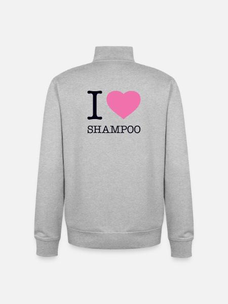 I LOVE SHAMPOO - Unisex Organic Zip Sweatshirt by Stanley/Stella - heather grey