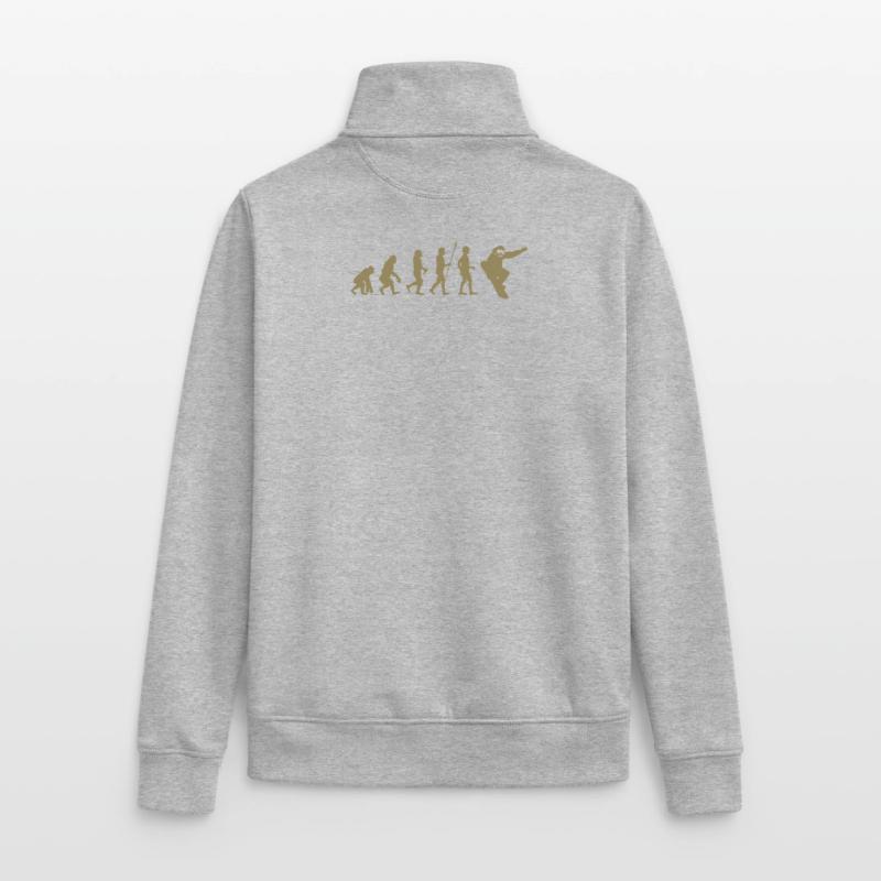 Snowboarder Evolution Geschenkidee Unisex Organic Zip Sweatshirt von Stanley/Stella