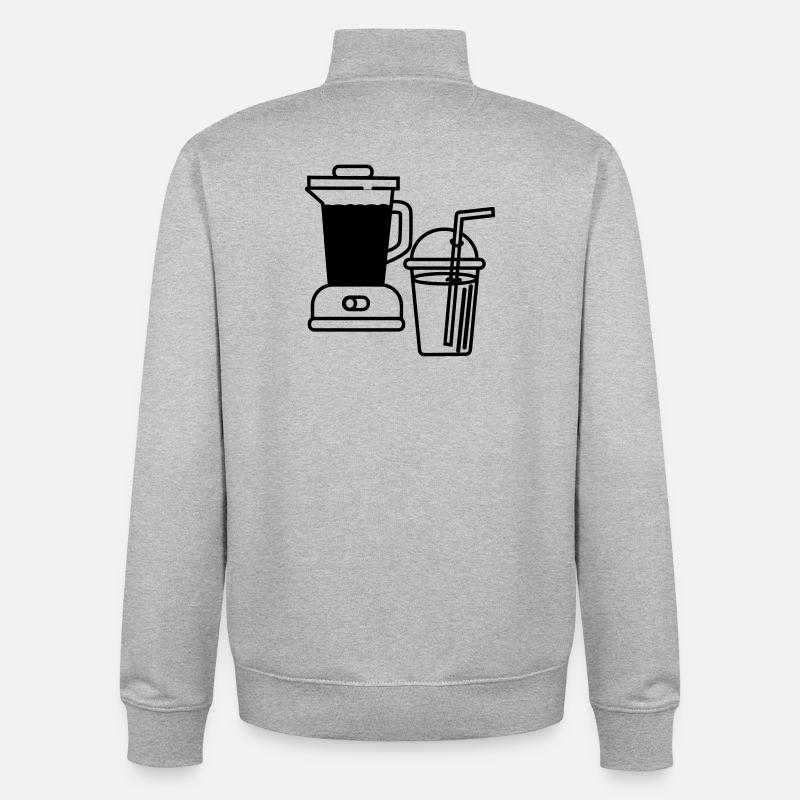 Mixer und Smoothie - Unisex Organic Zip Sweatshirt von Stanley/Stella - Grau meliert