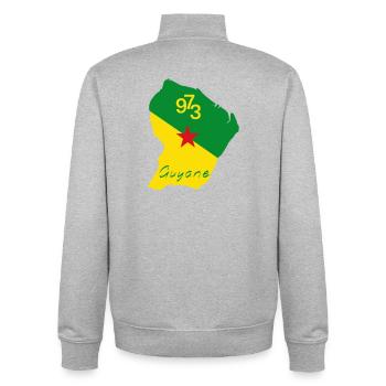 Guyana - Unisex Organic Zip Sweatshirt von Stanley/Stella - Grau meliert - Hinten - AI Model Male 185 light (185cm)