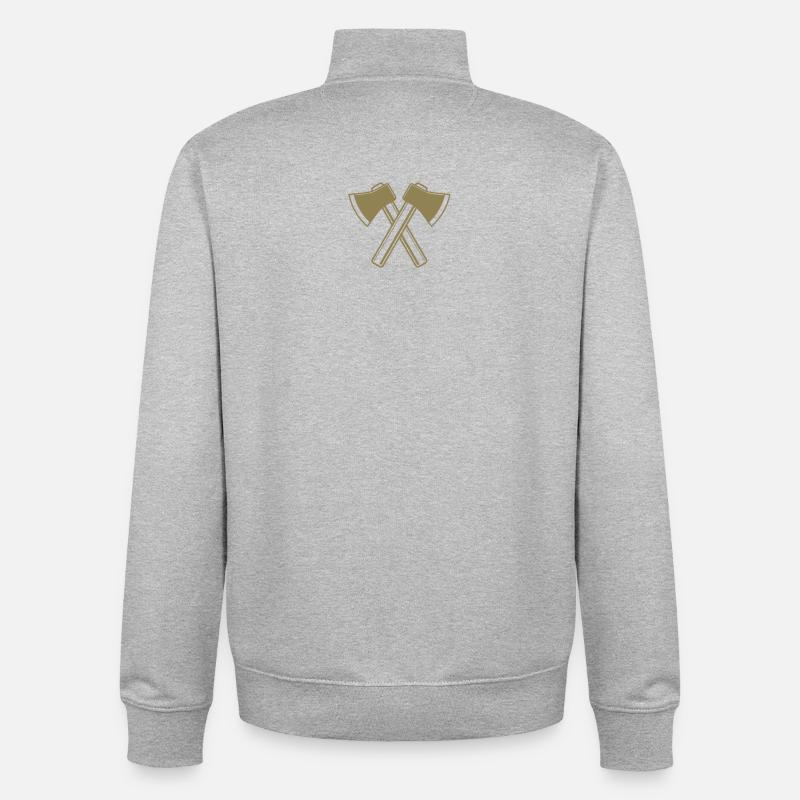 Axt Äxte Holzfäller Forstwirt - Unisex Organic Zip Sweatshirt von Stanley/Stella - Grau meliert