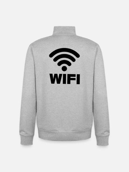 WIFI connection - Unisex Organic Zip Sweatshirt by Stanley/Stella - heather grey