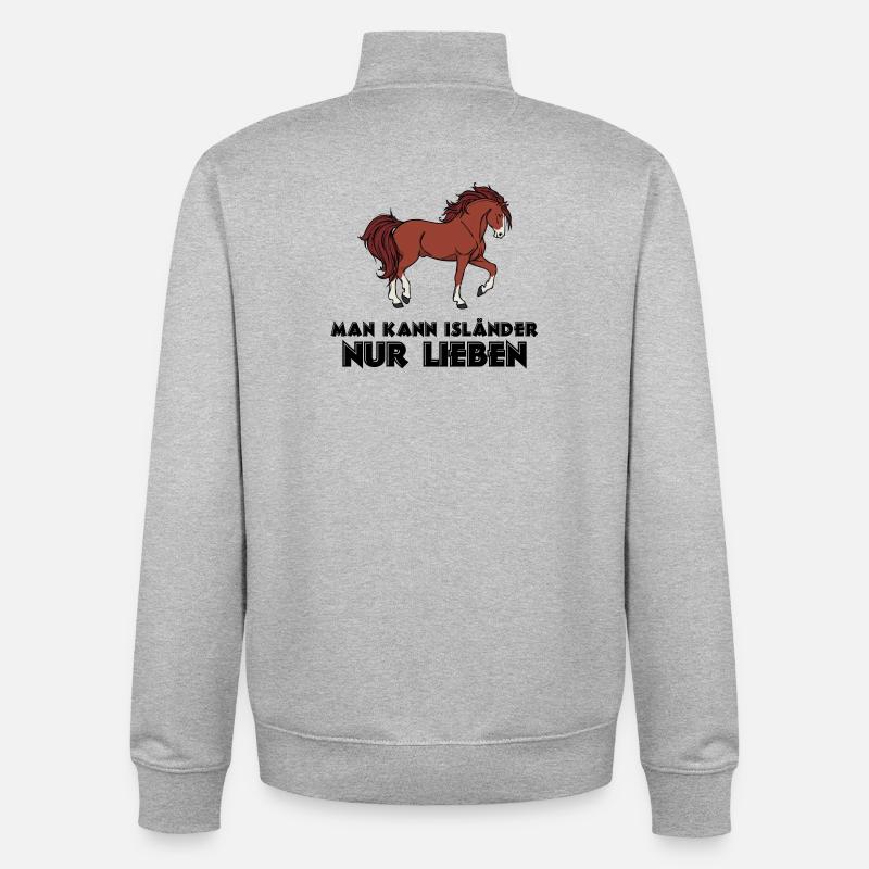 Islandpferde Statement Pferde Pferdeliebe Isländer - Unisex Organic Zip Sweatshirt von Stanley/Stella - Grau meliert