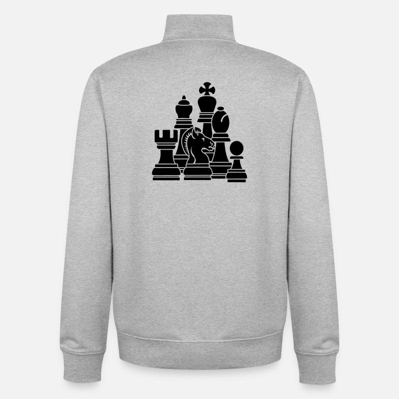 schachfiguren - Unisex Organic Zip Sweatshirt von Stanley/Stella - Grau meliert