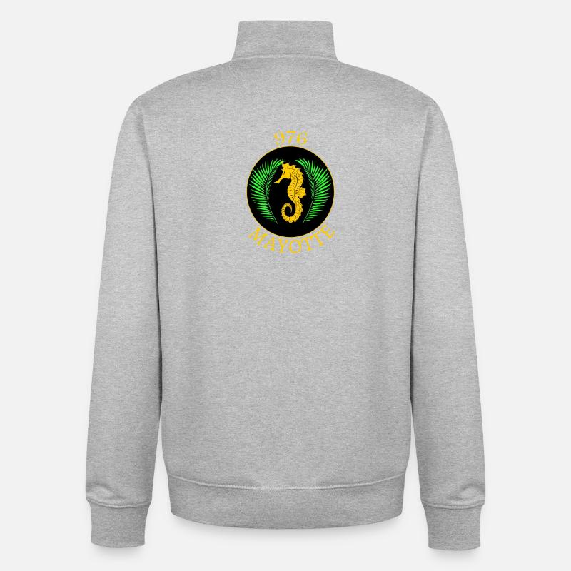 Mayotte - Sweat zippé unisexe en coton bio Stanley/Stella - gris chiné