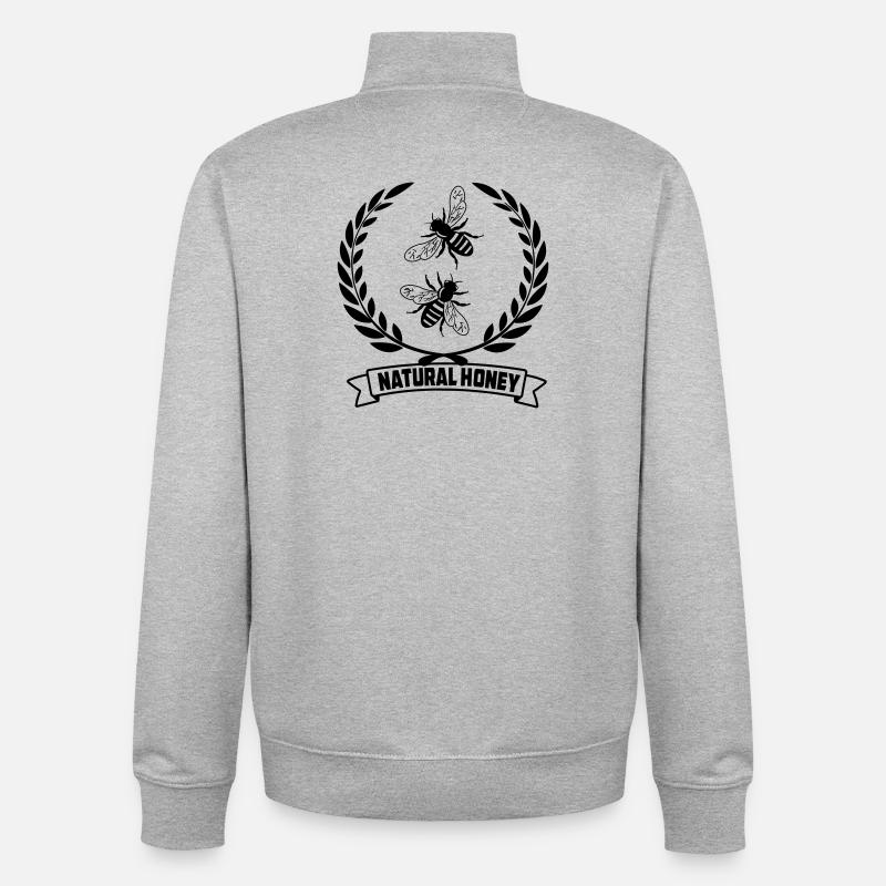 Abeilles en couronne de laurier - Sweat zippé unisexe en coton bio Stanley/Stella - gris chiné