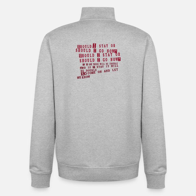clash - soll ich bleiben - Unisex Organic Zip Sweatshirt von Stanley/Stella - Grau meliert