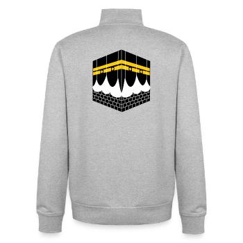 Kaaba logo Muslim - Unisex Organic Zip Sweatshirt by Stanley/Stella - heather grey - Back - AI Model Male 185 light (185cm)