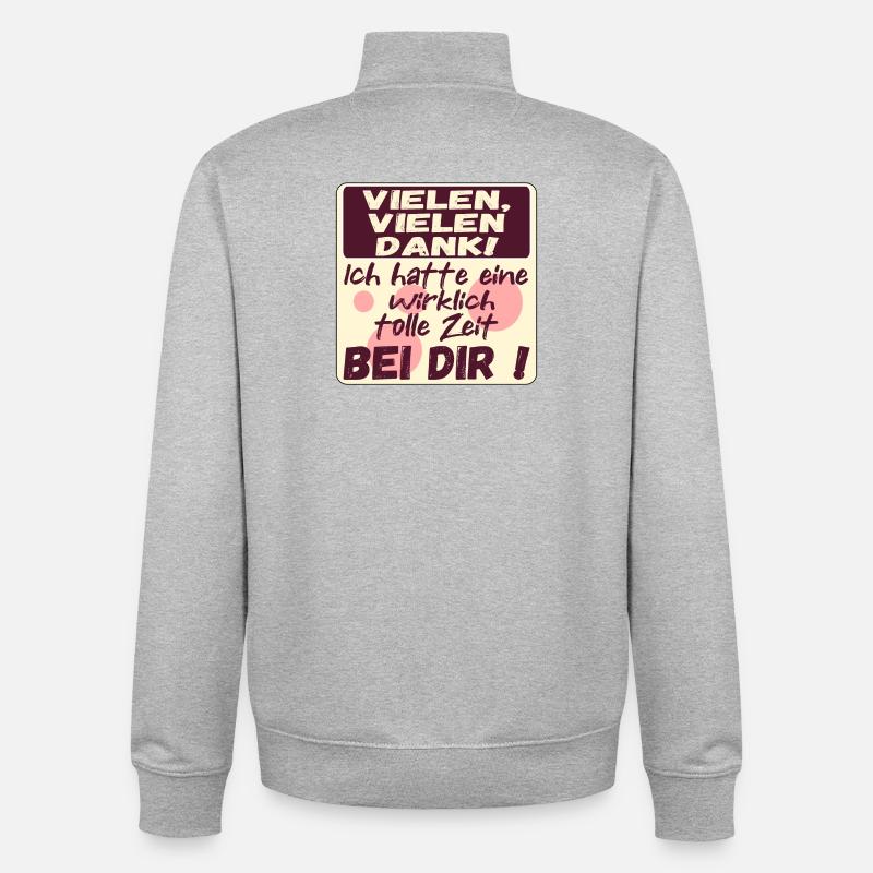 Dankbare Zeit - Abschiedssprüche - SICH BEDANKEN - Unisex Organic Zip Sweatshirt von Stanley/Stella - Grau meliert