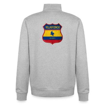 Villavicencio Kolumbien Wappen Design - Unisex Organic Zip Sweatshirt von Stanley/Stella - Grau meliert - Hinten - AI Model Male 185 light (185cm)
