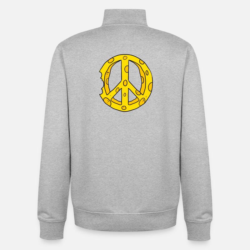 Käse Peace Frieden - Unisex Organic Zip Sweatshirt von Stanley/Stella - Grau meliert