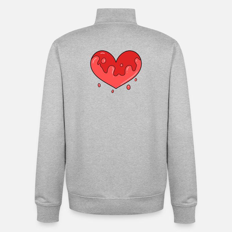 Herz Blut - Unisex Organic Zip Sweatshirt von Stanley/Stella - Grau meliert