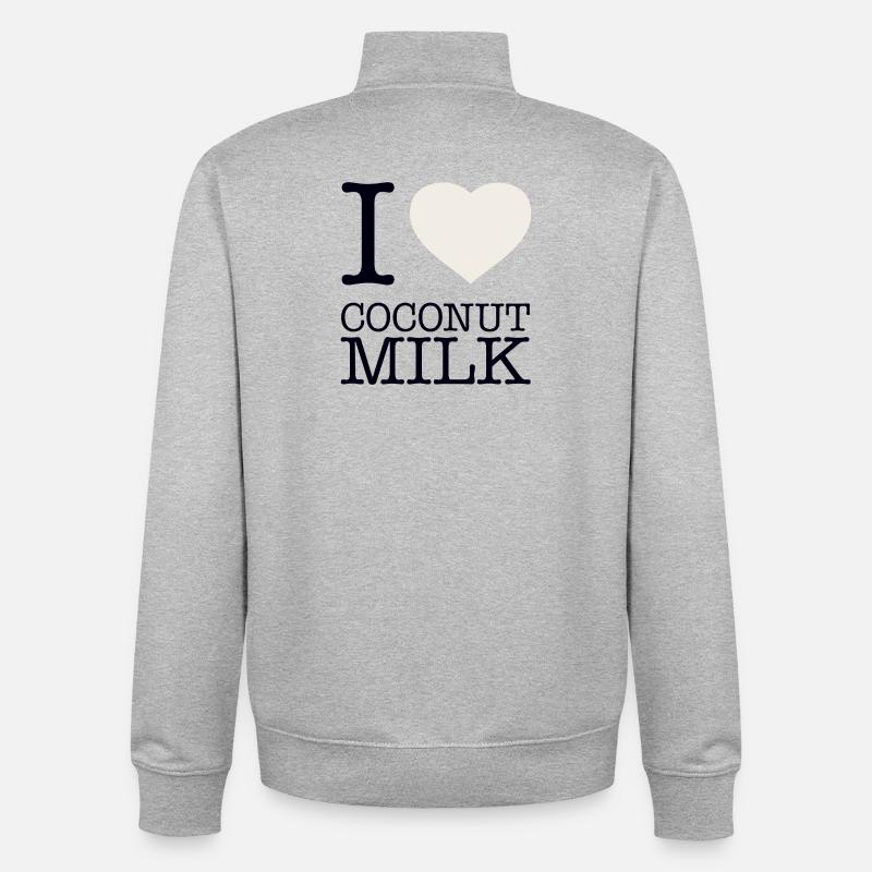 J’ADORE LE LAIT DE - Sweat zippé unisexe en coton bio Stanley/Stella - gris chiné