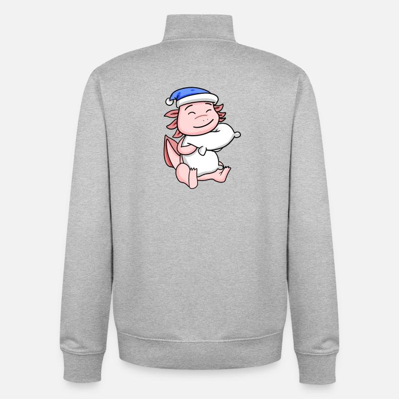 Axolotl Bébé - Sweat zippé unisexe en coton bio Stanley/Stella - gris chiné