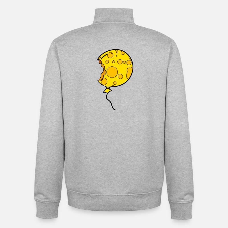 Käse Ballon - Unisex Organic Zip Sweatshirt von Stanley/Stella - Grau meliert