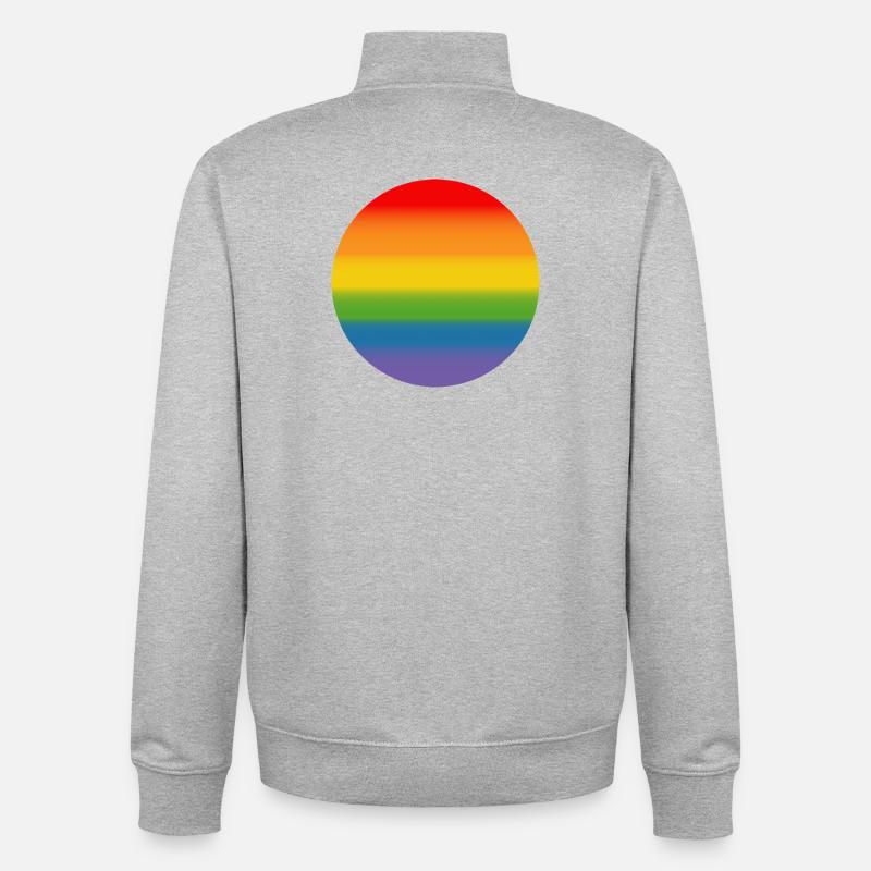 Rainbow Course Round - Unisex Organic Zip Sweatshirt by Stanley/Stella - heather grey