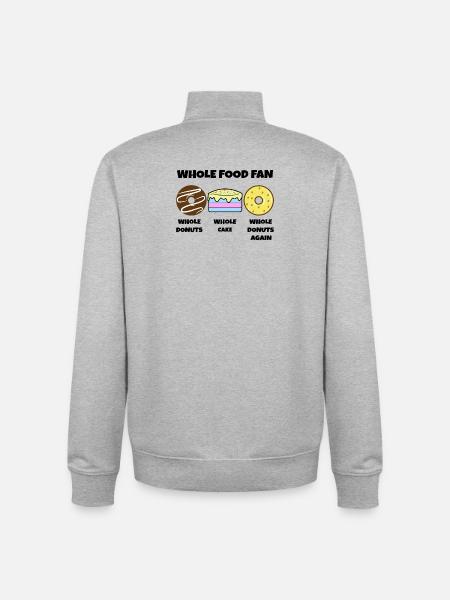 Donut Statement Sweets Cake Dessert - Unisex Organic Zip Sweatshirt by Stanley/Stella - heather grey