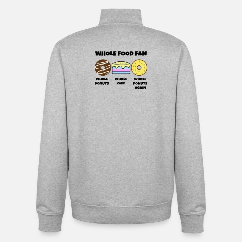 Donut Statement Bonbons Gâteau Dessert - Sweat zippé unisexe en coton bio Stanley/Stella - gris chiné