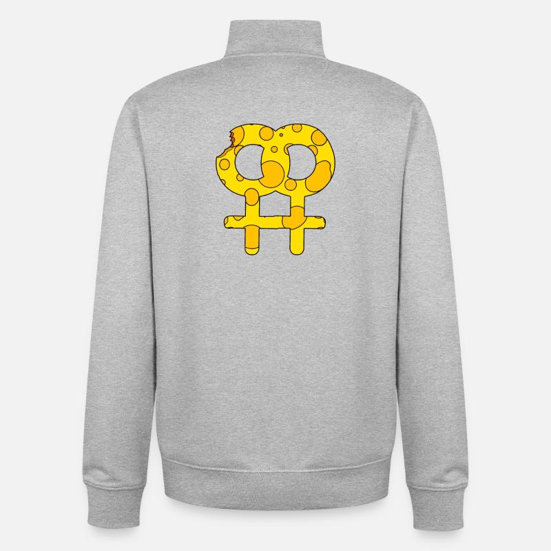 Symbole de Vénus double - Sweat zippé unisexe en coton bio Stanley/Stella - gris chiné