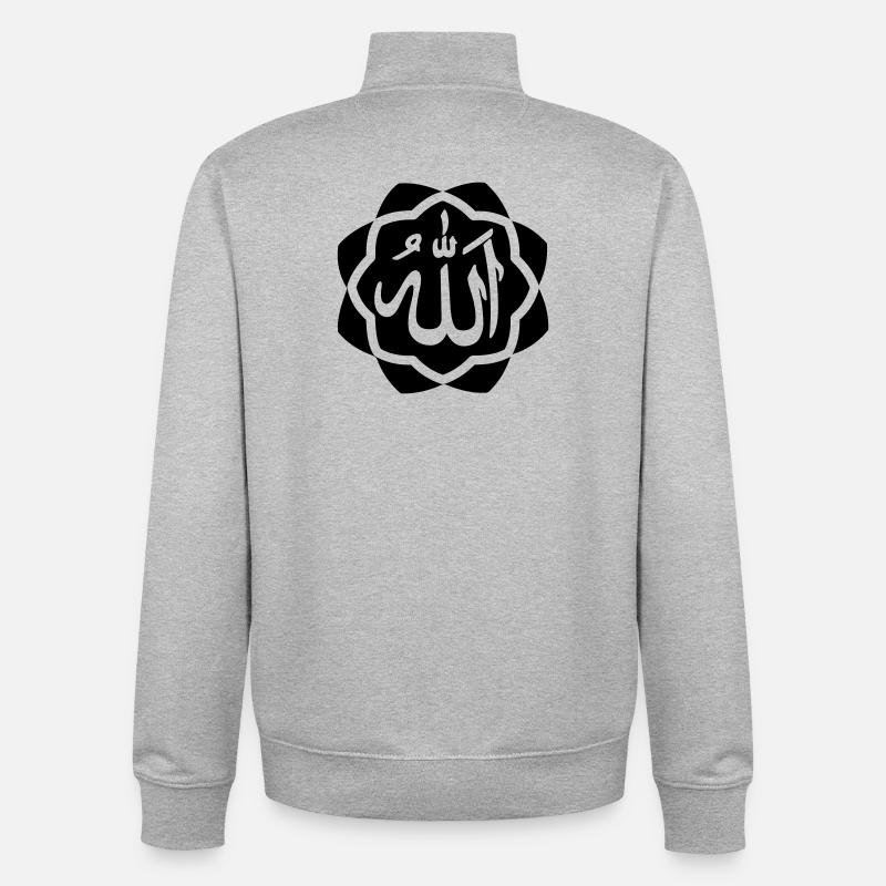 Logo d’Allah Dieu dans le cadre - Sweat zippé unisexe en coton bio Stanley/Stella - gris chiné