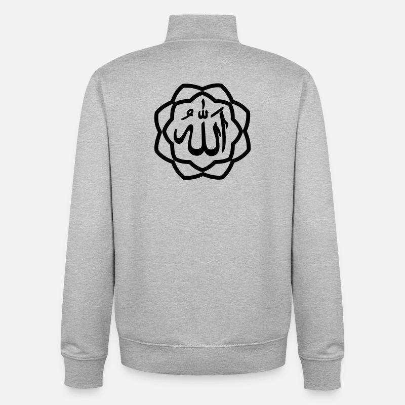 Allah Logo - Unisex Organic Zip Sweatshirt von Stanley/Stella - Grau meliert