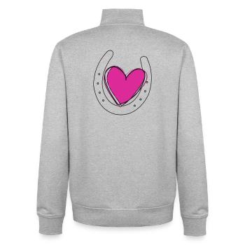 Heart with horseshoe - Unisex Organic Zip Sweatshirt by Stanley/Stella - heather grey - Back - AI Model Male 185 light (185cm)