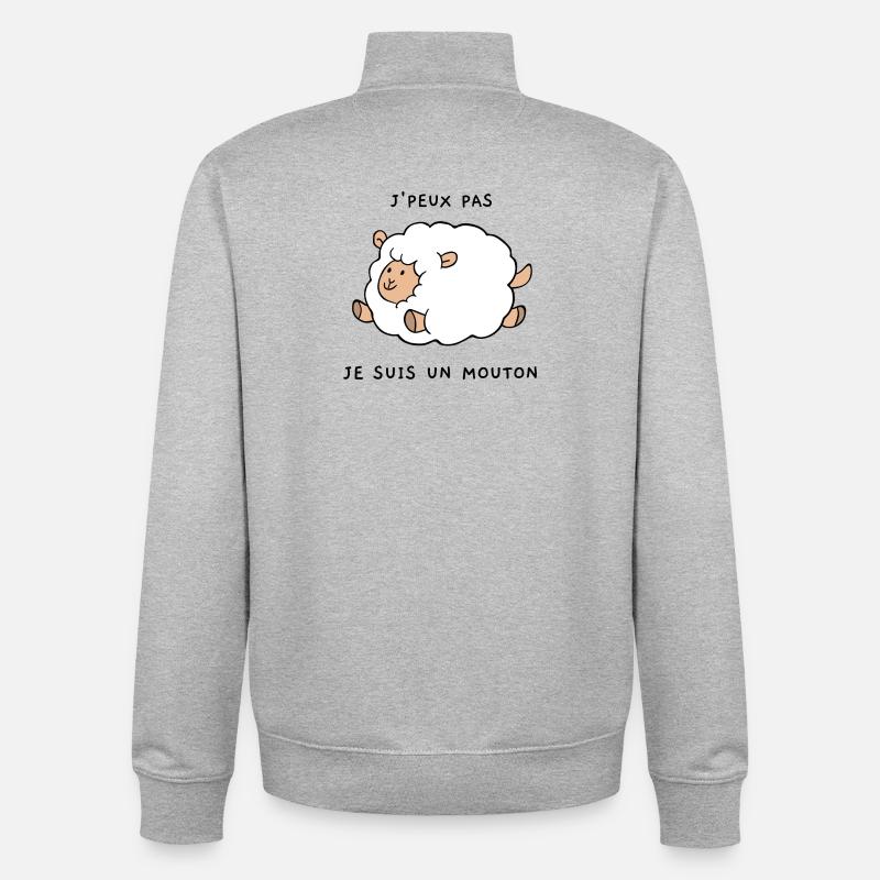 J'peux pas je suis un mouton - Sweat zippé unisexe en coton bio Stanley/Stella - gris chiné