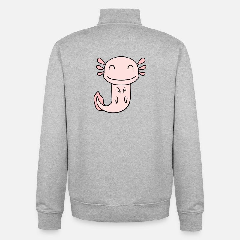 Axolotl - Unisex Organic Zip Sweatshirt by Stanley/Stella - heather grey