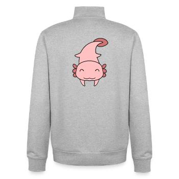 Süßes Axolotl - Unisex Organic Zip Sweatshirt von Stanley/Stella - Grau meliert - Hinten - AI Model Male 185 light (185cm)