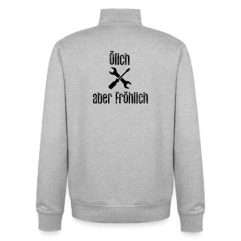 Mechaniker und Schrauber - Unisex Organic Zip Sweatshirt von Stanley/Stella - Grau meliert - Hinten - AI Model Male 185 light (185cm)