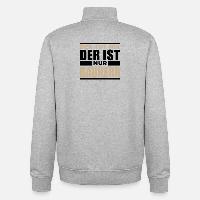 Bauherr - Unisex Organic Zip Sweatshirt von Stanley/Stella - Grau meliert