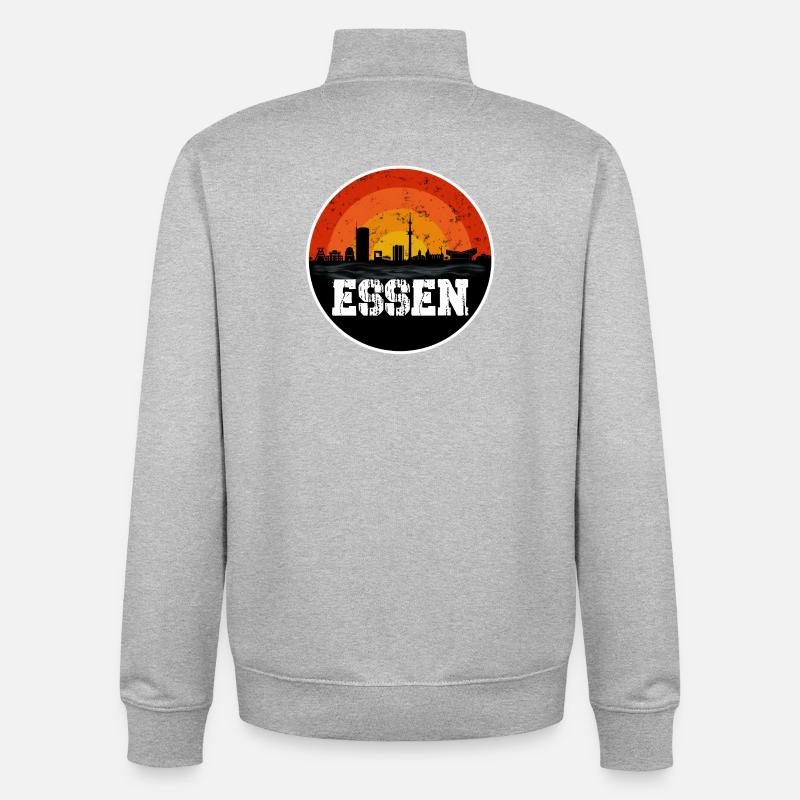 Essen Skyline - Unisex Organic Zip Sweatshirt von Stanley/Stella - Grau meliert
