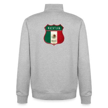Mazatlán Mexico coat of arms design - Unisex Organic Zip Sweatshirt by Stanley/Stella - heather grey - Back - AI Model Male 185 light (185cm)