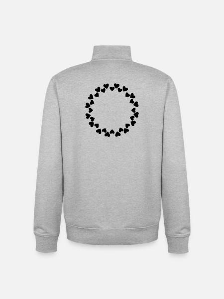 Hearts circle large small double circle - Unisex Organic Zip Sweatshirt by Stanley/Stella - heather grey