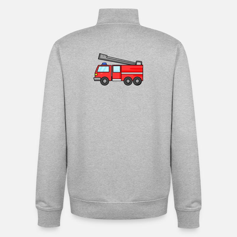 Voiture de pompiers - Sweat zippé unisexe en coton bio Stanley/Stella - gris chiné