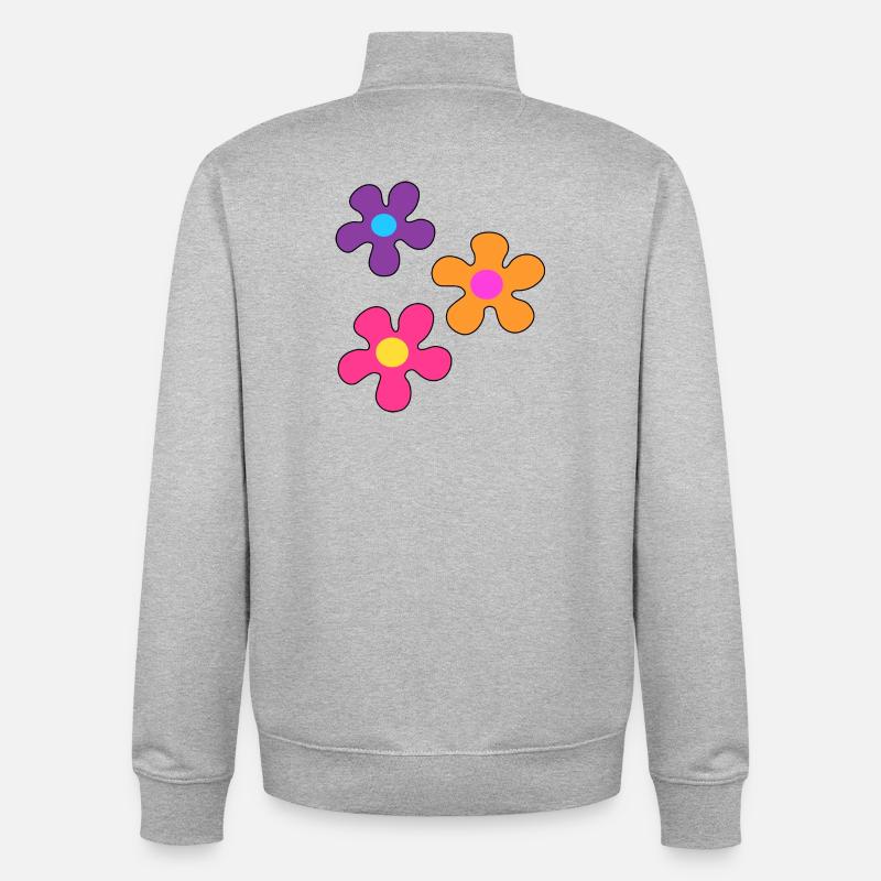 Hippie-Blumen - Unisex Organic Zip Sweatshirt von Stanley/Stella - Grau meliert