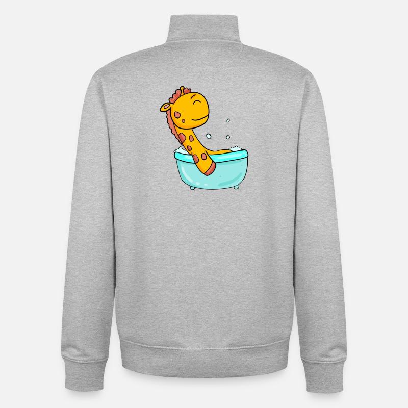 Giraffe - Unisex Organic Zip Sweatshirt by Stanley/Stella - heather grey