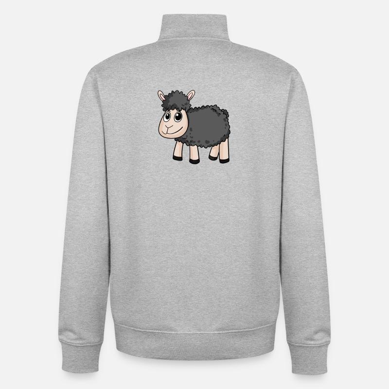 Mouton noir - Sweat zippé unisexe en coton bio Stanley/Stella - gris chiné
