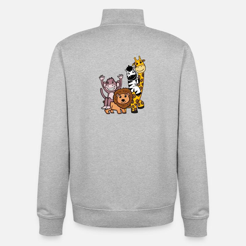 Animaux mignons - Sweat zippé unisexe en coton bio Stanley/Stella - gris chiné