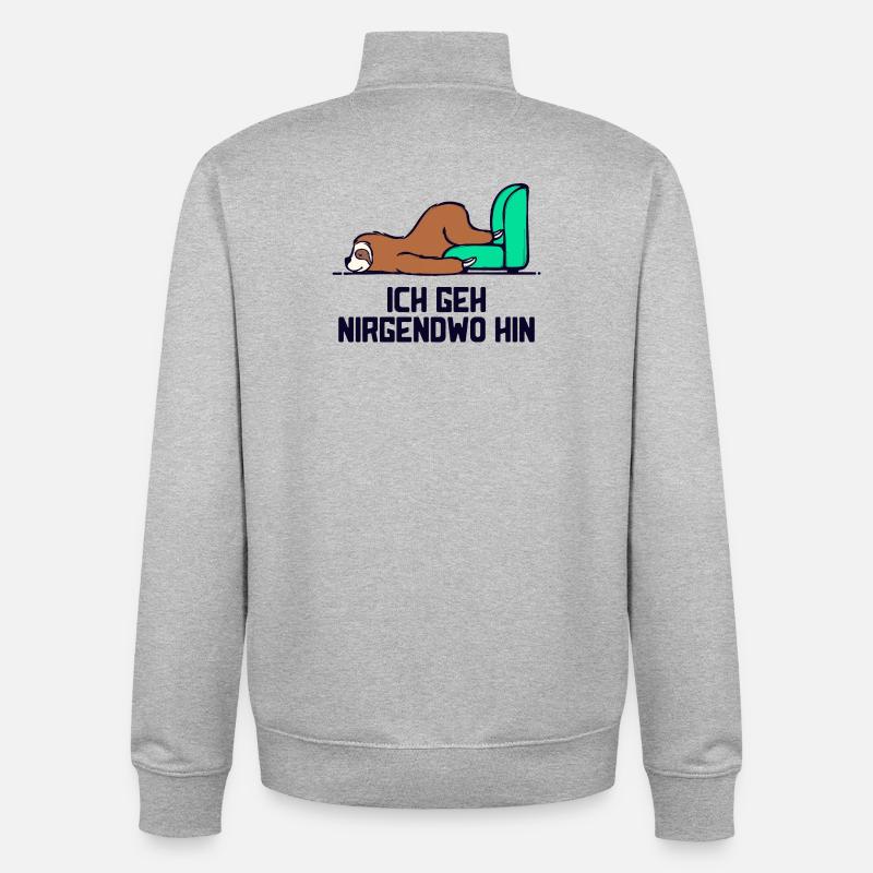Säugetier Tier faultier Statement Langschläfer - Unisex Organic Zip Sweatshirt von Stanley/Stella - Grau meliert