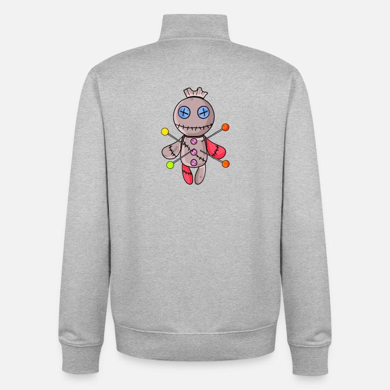 Poupée vaudou - Sweat zippé unisexe en coton bio Stanley/Stella - gris chiné