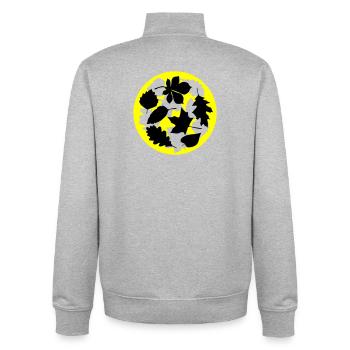 autumn leaves circle - Unisex Organic Zip Sweatshirt by Stanley/Stella - heather grey - Back - AI Model Male 185 light (185cm)
